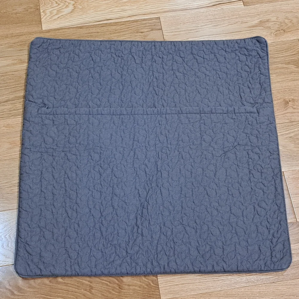 Ikea ALINA Gray Quilted Euro Pillow Cover 24x24